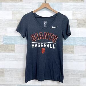 San Francisco Giants Nike Tee Gray Graphic Logo Athletic Cut MLB Womens Small